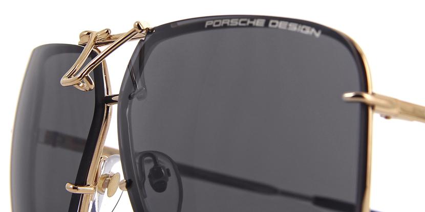 Porsche Design 8928 D Black & Gold Frame Interchangeable Grey Gradient  Lenses