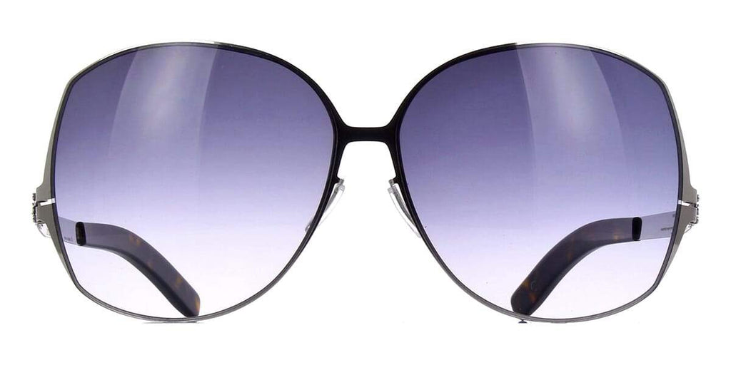 ic! berlin Lundi Chrome and Havana with Black to Clear Gradient Sunglasses