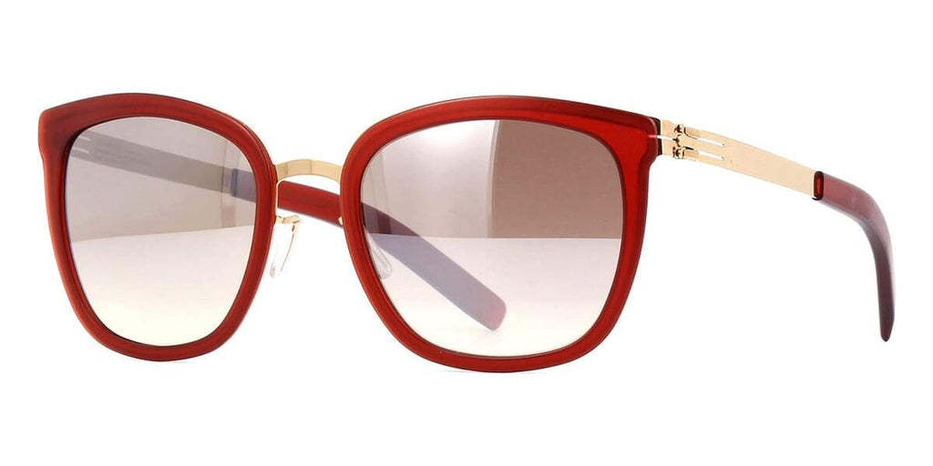 ic! berlin Maira B. Rose Gold and Matte Syrup with Brown Sand Mirrored Sunglasses