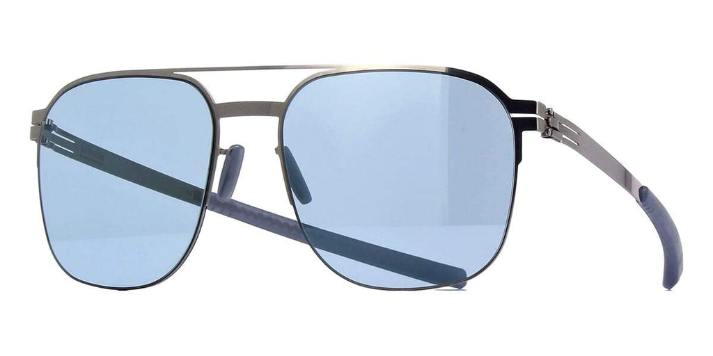 ic! berlin Steffen E. Chrome and Grey with Mirrored Teal Sunglasses