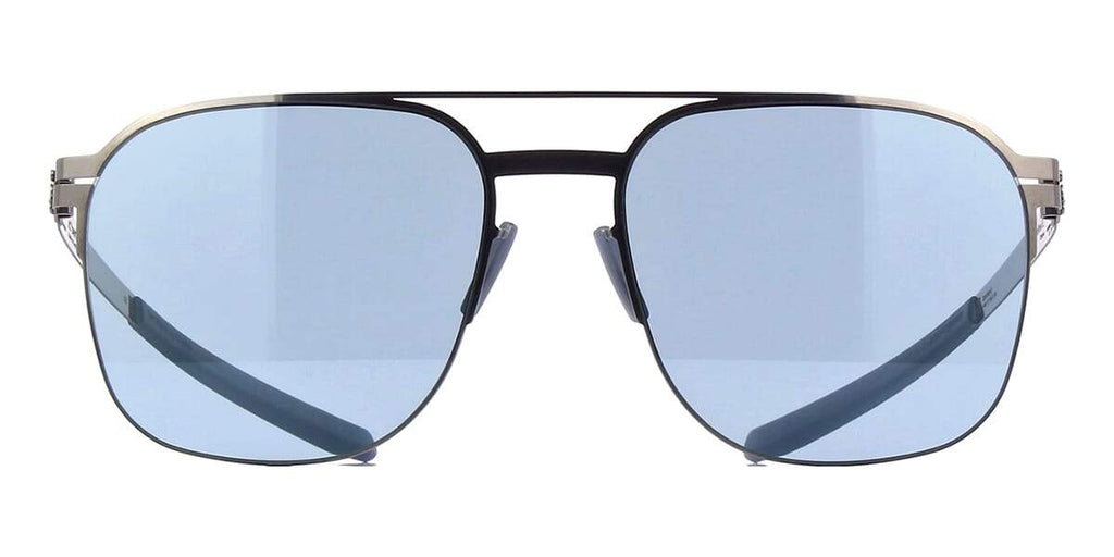 ic! berlin Steffen E. Chrome and Grey with Mirrored Teal Sunglasses