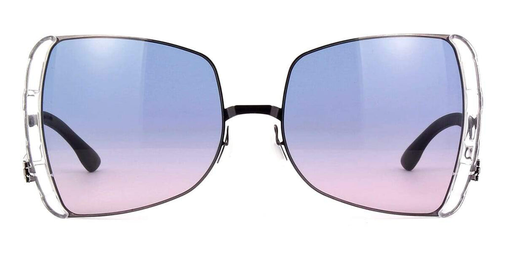 ic! berlin VIP Shiny Aubergine and Crystal with Black to Blueberry Gradient with Detachable Chain Sunglasses