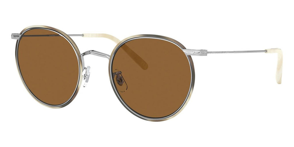 oliver peoples casson ov1269st 503653 silver and beige horntrue brown