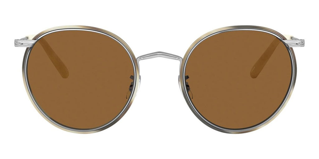 oliver peoples casson ov1269st 503653 silver and beige horntrue brown