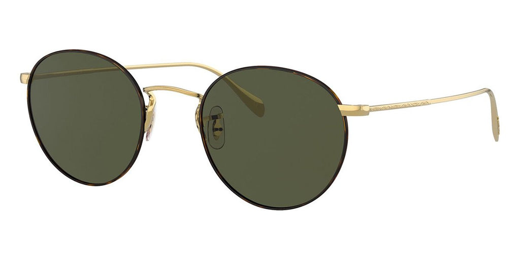 oliver peoples coleridge sun ov1186s 530552 gold and tortoiseg15 green