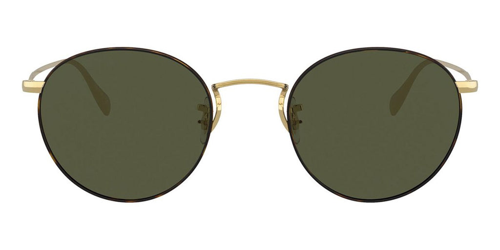 oliver peoples coleridge sun ov1186s 530552 gold and tortoiseg15 green
