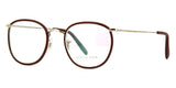 Savile Row 18kt Quadra Gold and Brown Leather Glasses